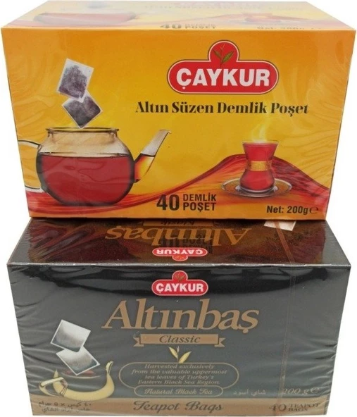 Çaykur Altın Süzen ve Altınbaş Demlik Poşet Çay 200 gr - 40lı