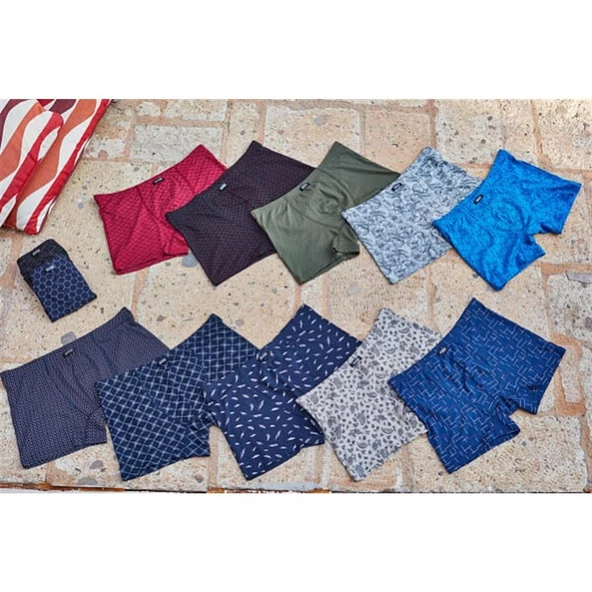 6 Lı Paket Berrak Erkek Likralı Modal Boxer 4497 Renk - Karışık - 2