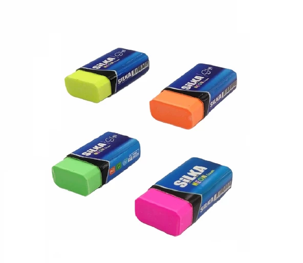 Silka Silgi 4 Adet Neon Renk Silgi ART.3