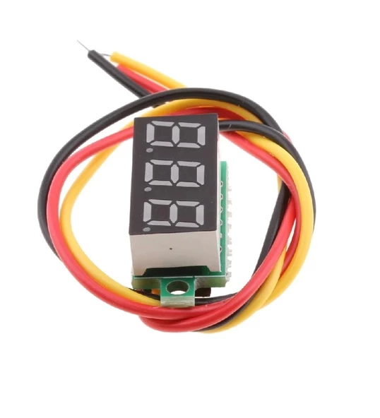 DC 4V-100V 0.28" 3 Kablolu Dijital Mini Voltmetre - Resim 3
