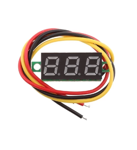 DC 4V-100V 0.28" 3 Kablolu Dijital Mini Voltmetre - Resim 2