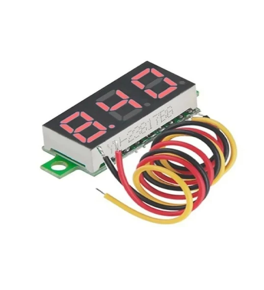 DC 4V-100V 0.28" 3 Kablolu Dijital Mini Voltmetre