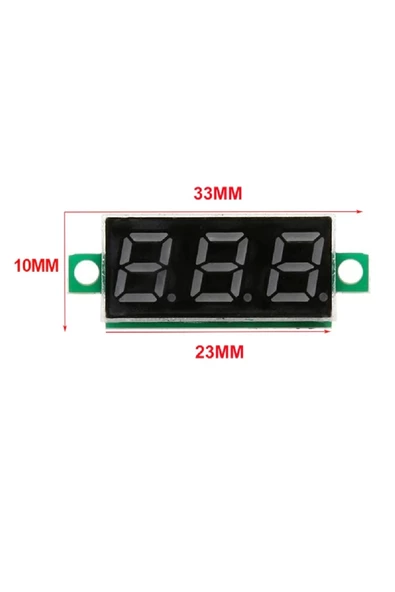 Dijital Mini Voltmetre DC 4V-30V 0.28" 2 Kablolu Kırmızı - Resim 4