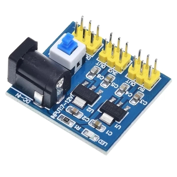 12V Giriş 3.3V - 5V - 12V Çoklu Çıkışlı Regülatör Kartı - Resim 4