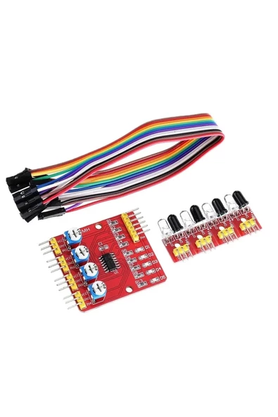 Arduino 4 Kanal Çizgi İzleyen Sensör Seti - 4 Way Tracking Module ürün görseli