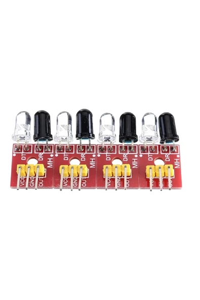 Arduino 4 Kanal Çizgi İzleyen Sensör Seti - 4 Way Tracking Module - Resim 5