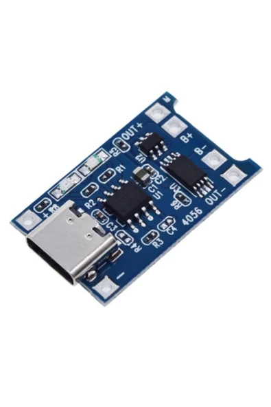 TP4056 Korumalı Lityum Pil Şarj Devresi Type C Usb Batarya - Resim 2