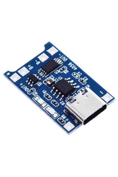 TP4056 Korumalı Lityum Pil Şarj Devresi Type C Usb Batarya ürün görseli