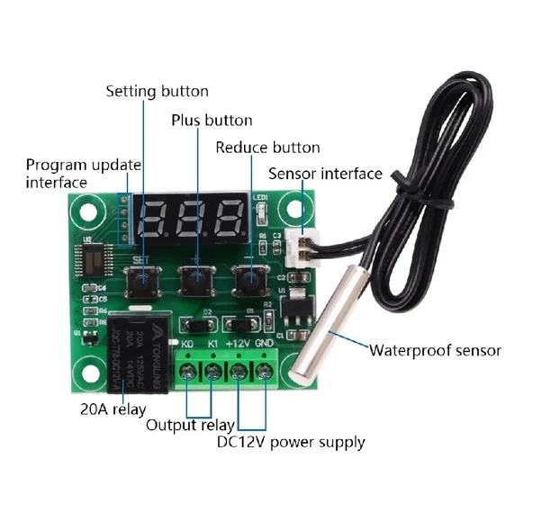 Kuluçka Makinesi,Akvaryum Termostatı Dijital Termostat 12V - 8