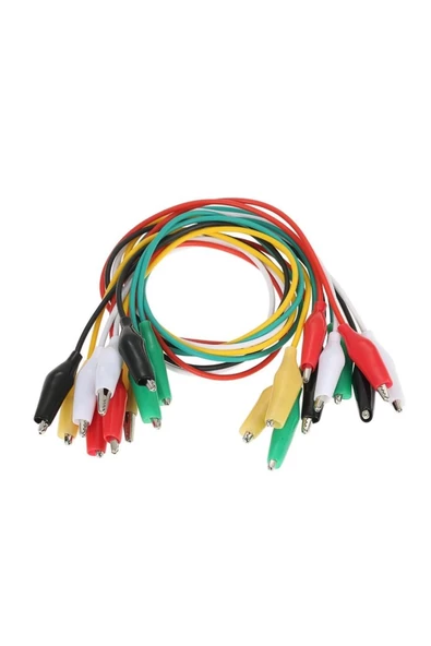 Kablolu Krokodil Test Kablosu Krokodil Uçluk 10 Adet - Resim 2