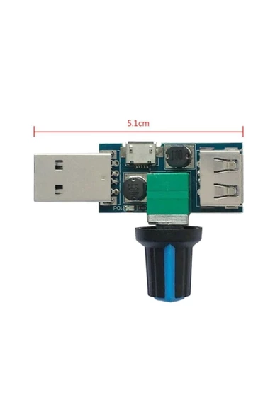 USB Fan Hız Kontrol Modülü - DC 5V-12V 5W - 3