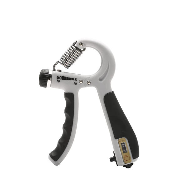 Sertlik Ayarlanabilir 5-60kg Direnç Sayaçlı El Egzersiz Yayı Kırmızı Gri