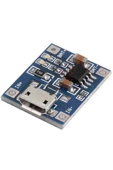 Lityum Pil 18650 Şarj Devresi TP4056 1A LiIon Mikro Usb Soket ürün görseli