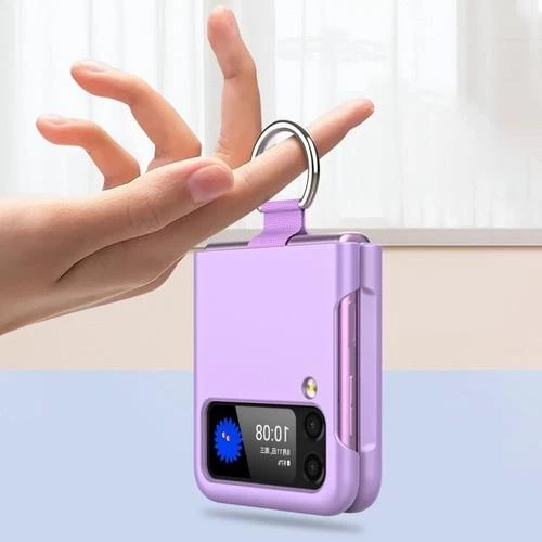 Samsung Z Flip 4 Yüzüklü Standlı Mat Kılıf &Kapak - Resim 3