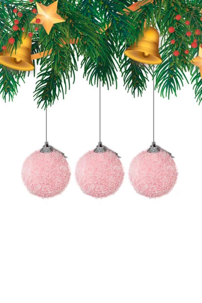 Yılbaşı Çam Ağacı Süsü Pembe Top 4 cm 6'lı - 2