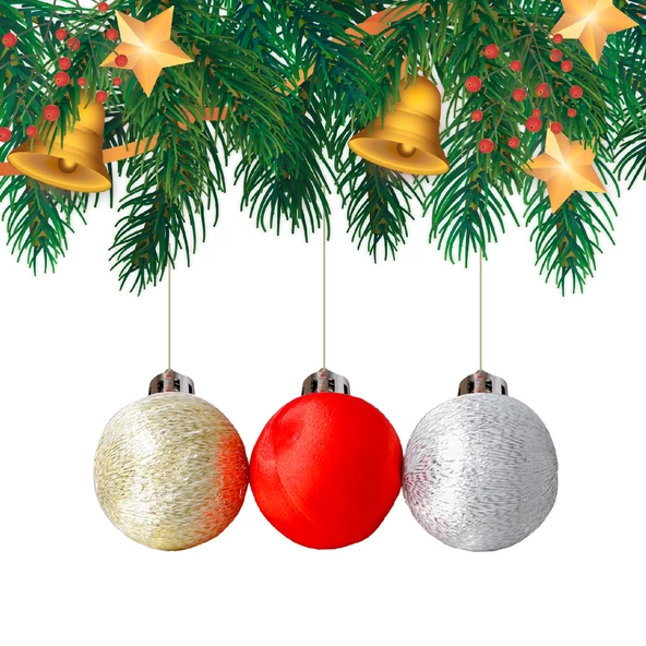 Yılbaşı Çam Ağacı Süsü Simli Rengarenk Top 4 cm 6'lı ürün görseli