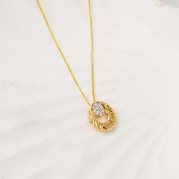 Mini Yaşam Çiçeği Altın Kolye - Resim 3