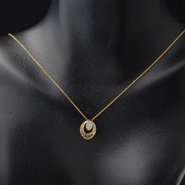 Mini Yaşam Çiçeği Altın Kolye - Resim 2