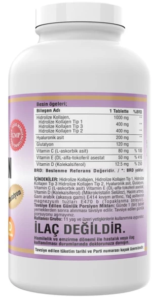 Ncs Kollajen 1000 Mg Collagen Tip 1-2-3 Glutatyon 300 Tablet - Resim 2