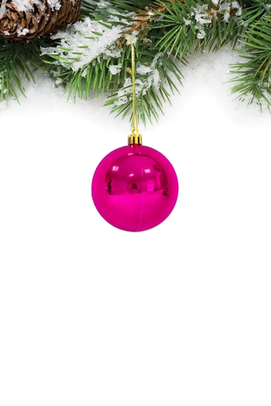 Yılbaşı Çam Ağacı Süsü Fuşya Top 6 cm 6'lı - Resim 2