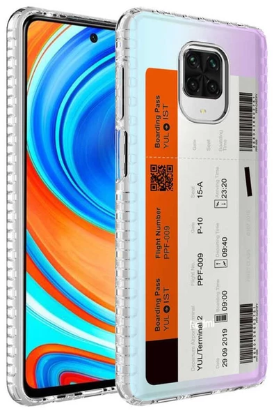 Xiaomi Redmi Note 9S Kılıf Airbag Kenarlı Renkli Desenli Elegans Silikon - 10