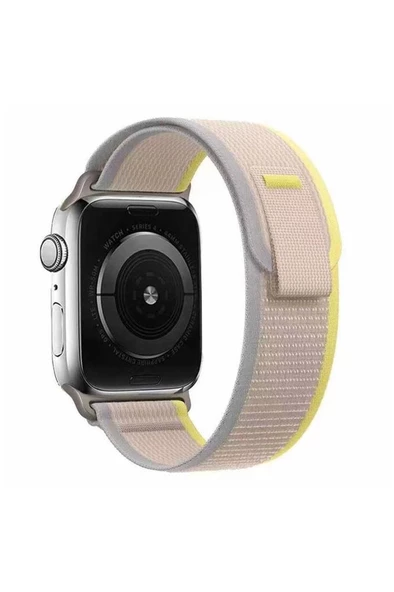 Apple Watch 7 41mm Renkli KRD-77 Örgülü Hasır Tokalı Kordon - 4
