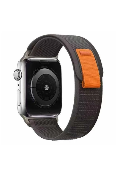Apple Watch 7 41mm Renkli KRD-77 Örgülü Hasır Tokalı Kordon