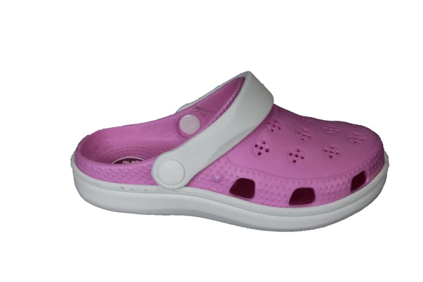 AKINBELLA Kız Çocuk 28-35 Pembe Beyaz Önü Kapalı Yazlık Terlik Sandalet - 2