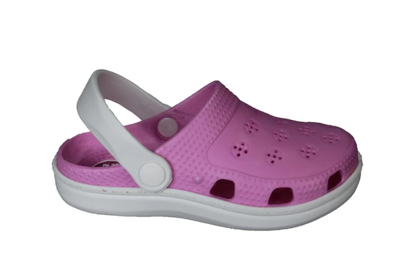 AKINBELLA Kız Çocuk 28-35 Pembe Beyaz Önü Kapalı Yazlık Terlik Sandalet - 4