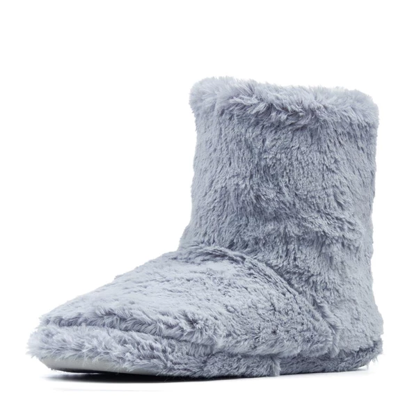 Yaz Kış Kadın Pomponlu Pembe Krem Siyah Gri Kaymaz Taban İçi Polar Panduf Ev Botu - 10