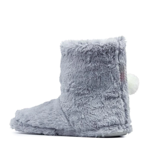 Yaz Kış Kadın Pomponlu Pembe Krem Siyah Gri Kaymaz Taban İçi Polar Panduf Ev Botu - 11