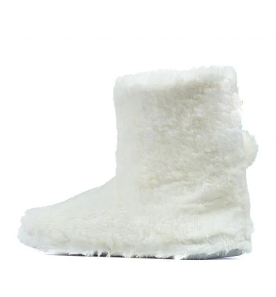 Yaz Kış Kadın Pomponlu Pembe Krem Siyah Gri Kaymaz Taban İçi Polar Panduf Ev Botu - 5