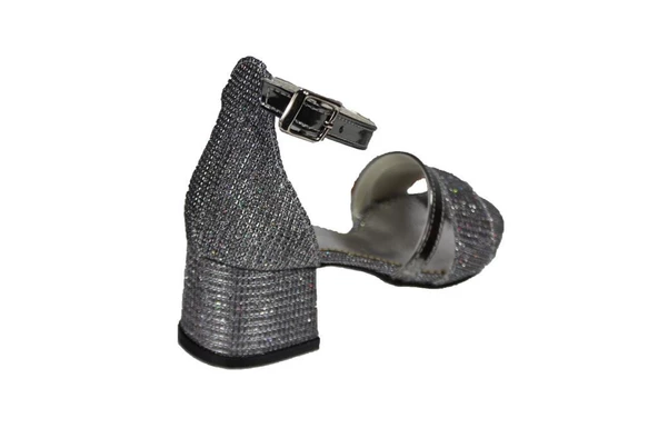 YAZKIŞ Kız Çocuk Siyah Gümüş Platin 4cm Topuklu Tek Bantlı Abiye Topuklu Ayakkabı - Resim 12