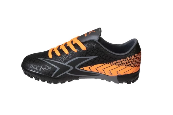 KİNETİX Erkek Siyah Üzeri Turuncu 36-44 Bağcıklı Halı Saha Spor Ayakkabı - Resim 3