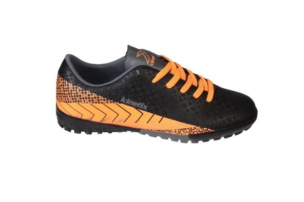 KİNETİX Erkek Siyah Üzeri Turuncu 36-44 Bağcıklı Halı Saha Spor Ayakkabı - Resim 2