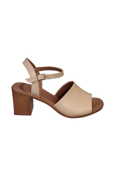 YAZKIŞ Kadın Siyah Nut 7cm Topuklu Arkası Açık Tek Bantlı Sandalet - 5