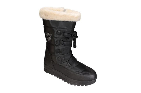 YAZKIŞ Kadın Siyah içi Polar Termo Kaymaz Taban Yandan Fermuarlı Kar Botu - Resim 2