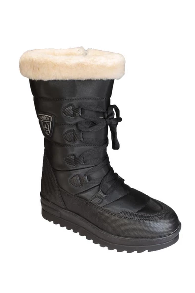 YAZKIŞ Kadın Siyah içi Polar Termo Kaymaz Taban Yandan Fermuarlı Kar Botu ürün görseli