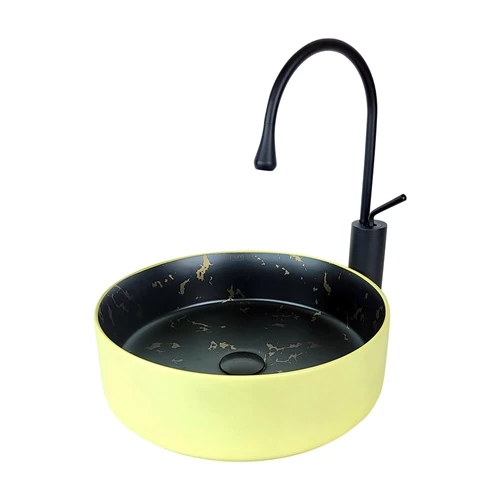 Faralya Sarı Sıyah Çanak Lavabo Mr-117