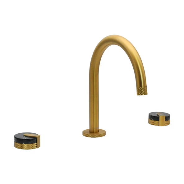 Royse Mat Altın 3 Delıklı Lavabo Bataryası Elg-126