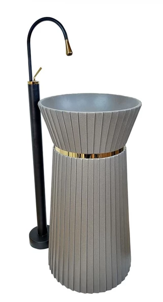 Glory Antrasıt Gold Monoblok Lavabo Bb-928