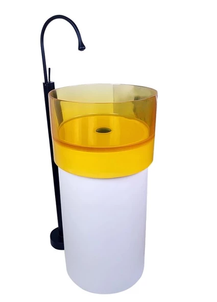 Crystal Seffaf Epox Sarı Beyaz Monoblok Lav Bb-930