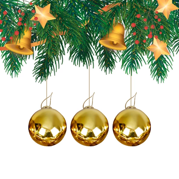 Yılbaşı Çam Ağacı Süsü Altın Top 4 cm 6'lı ürün görseli