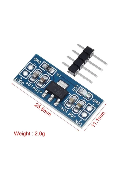 AMS1117 5V Modül Voltaj Regülatörü 5V Güç Kaynağı Modülü - Resim 8