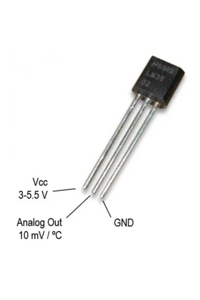 LM35 Sıcaklık Isı Sensörü - Resim 3