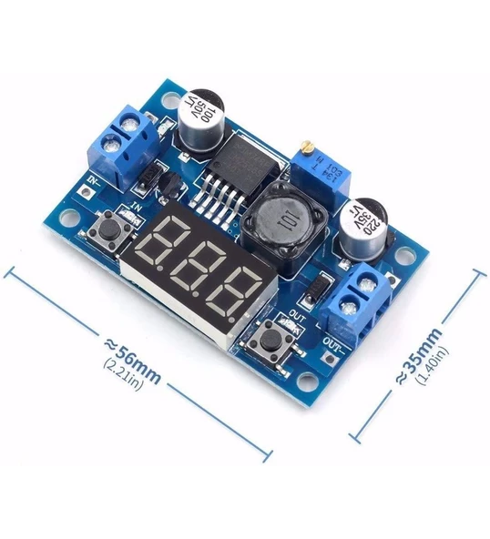 Voltmetreli LM2596 Ayarlı Modül Ayarlanabilir 3A Güç Kaynağı - Resim 5