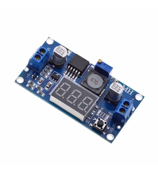 Voltmetreli LM2596 Ayarlı Modül Ayarlanabilir 3A Güç Kaynağı - Resim 3