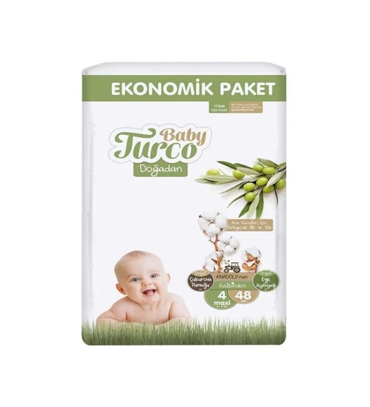 Baby Turco Doğadan 4 Numara Maxi 48'li Bebek Bezi 2 Adet - 3
