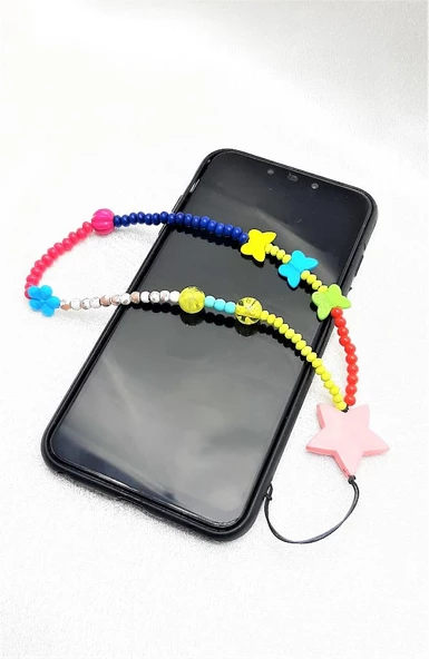 PEMBE YILDIZ TELEFON ASKISI AKSESUARI VE CHARM-TELASK11 - 2