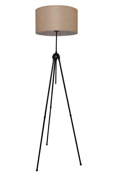 D-light Silindir Başlıklı Sütlü Kahverengi Metal Lambader - 2